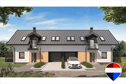 Nowoczesny bliźniak 337 m² z garażem i kominkiem dom Łodygowice, Ceramiczna