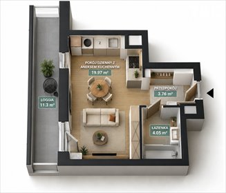 Nowa kawalerka 28 m² w Katowicach - polecam mieszkanie Katowice, ks. Piotra Skargi