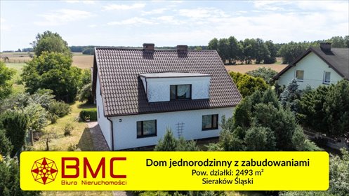 Polecam dom z działką 2500 m², fotowoltaiką i garażem dom Sieraków Śląski, Myśliwska