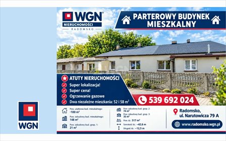 Polecam dom 148 m² z dwoma niezależnymi mieszkaniami w Radomsku dom Radomsko, Narutowicza
