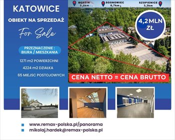 lokal użytkowy na sprzedaż 1272m2 lokal użytkowy Katowice, Pod Młynem