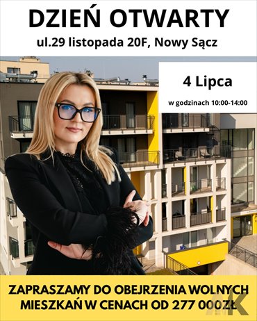 Nowoczesne 3-pokojowe mieszkanie z balkonem i garażem mieszkanie Nowy Sącz, 29 Listopada