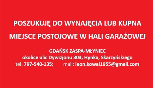 Garaż na wynajem 5m2 garaż Gdańsk, Zaspa-Młyniec, Dywizjonu 303