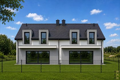 Na sprzedaż nowoczesny bliźniak 150m² z antresolą i garażem dom Zębice, Leśna