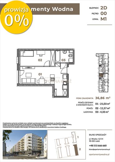 mieszkanie na sprzedaż 37m2 mieszkanie Łódź, Wodna
