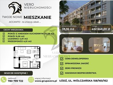 mieszkanie na sprzedaż 38m2 mieszkanie Łódź, Śródmieście, Wólczańska