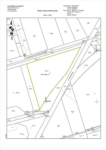 działka na sprzedaż 22104m2 działka Suwałki, Edwarda Lecha Wojczyńskiego