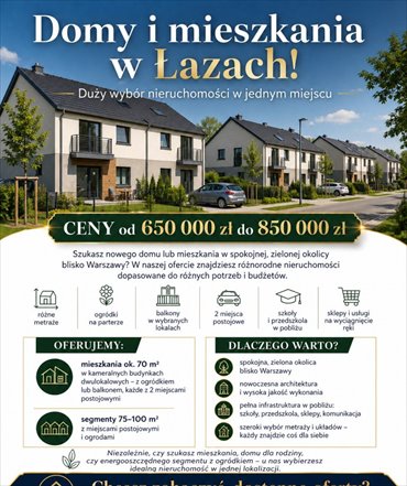 Nowoczesny dom 85 m² z ogrodem i miejscami parkingowymi dom Łazy