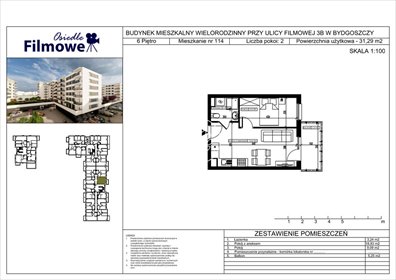 mieszkanie na sprzedaż 31m2 mieszkanie Bydgoszcz, Bartodzieje Małe, Filmowa