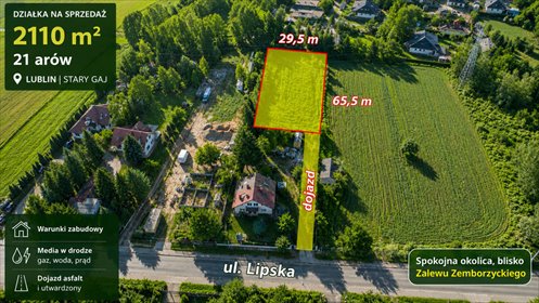 Działka 21 arów przy Starym Gaju działka Lublin, Lipska
