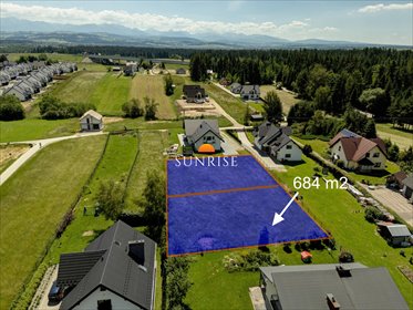 Działka z widokiem na góry, podział, 684 m², Nowy Targ działka Nowy Targ, Partyzantów