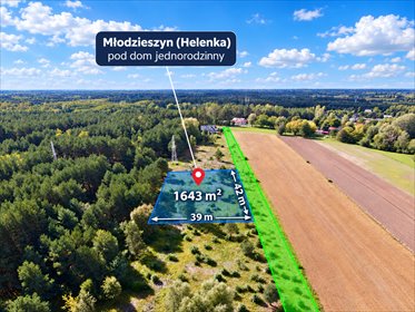 działka na sprzedaż 1634m2 działka Młodzieszyn