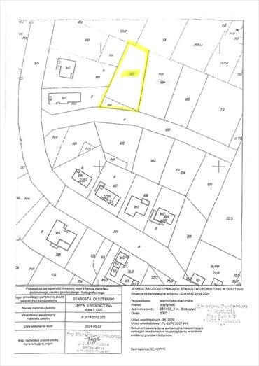 Zapraszam do zakupu działki 1413 m² w Biskupcu z planem zabudowy MNU-1 działka Biskupiec, Skauta