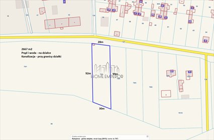 Działka 2 667 m² w Łazach (media na działce) działka Łazy