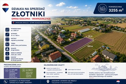 działka na sprzedaż 3285m2 działka Złotniki