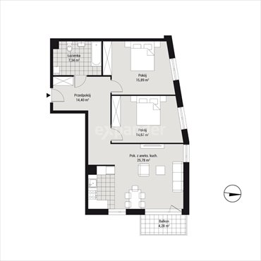mieszkanie na sprzedaż 78m2 mieszkanie Katowice, Koszutka, Słoneczna