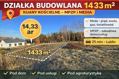 działka na sprzedaż 1433m2 działka Kijany Kościelne