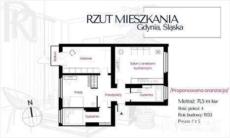 mieszkanie na sprzedaż 72m2 mieszkanie Gdynia, Działki Leśne, Śląska