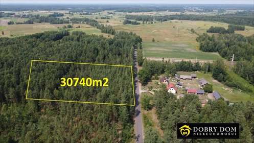 Do sprzedania duża leśna działka 30 740 m² przy asfalcie działka Eliaszuki