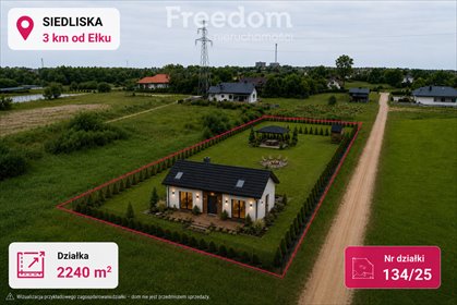 Działka 2240 m² z warunkami zabudowy pod dom do 70 m² działka Siedliska, Różana