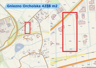 działka na sprzedaż 4240m2 działka Gniezno, Orcholska