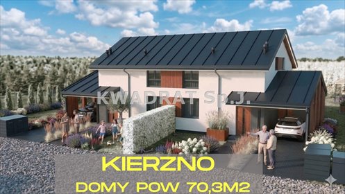 Polecam nowoczesny dom 70,3 m² z ogródkiem 140 m² w Kierznie dom Kierzno