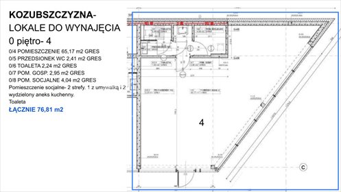 lokal użytkowy na wynajem 77m2 lokal użytkowy Kozubszczyzna