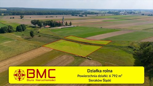 Polecam działkę rolną 6792 m² w Sierakowie Śląskim działka Sieraków Śląski, Wyzwolenia