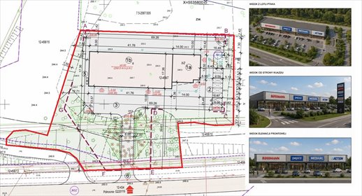 Działka inwestycyjna 5365 m2 z projektem park handlowy działka Jastrzębie-Zdrój, Centrum, Północna