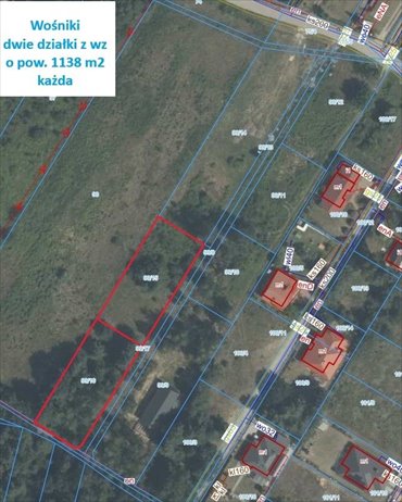 Dwie działki budowlane 1138 m² - Radom Wośniki działka Radom, Wośniki, Kończycka