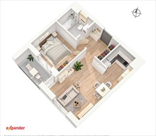 Polecam nowoczesne 2-pokojowe mieszkanie 40,4 m² z balkonem w centrum Wrocławia mieszkanie Wrocław, Powstańców Śląskich, Powstańców Śląskich