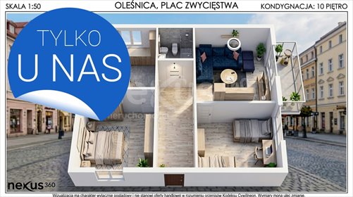 Zapraszam do obejrzenia 48 m² mieszkania z balkonem w Oleśnicy mieszkanie Oleśnica
