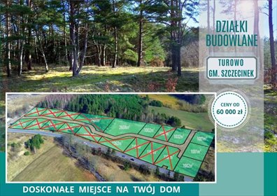 Działka budowlana 1198 m² Turowo - blisko Szczecinka działka Turowo