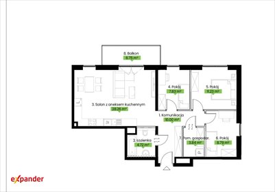 mieszkanie na sprzedaż 75m2 mieszkanie Poznań, Jasielska