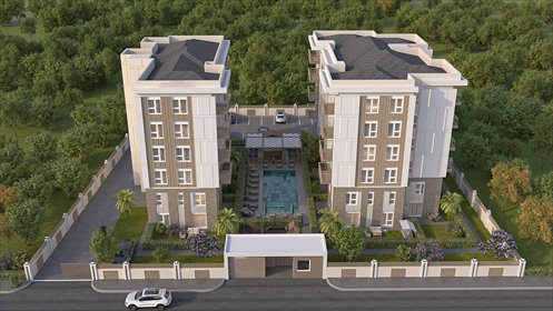 Nowoczesny 57 m² apartament z basenem blisko lotniska mieszkanie Antalya, Altınova Orta, Kepez, Antalya