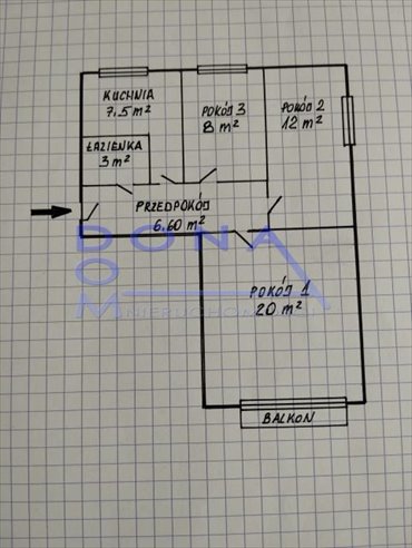 mieszkanie na sprzedaż 57m2 mieszkanie Łódź, Koziny, Bydgoska