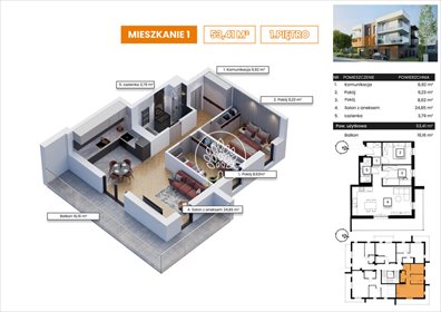 mieszkanie na sprzedaż 53m2 mieszkanie Bydgoszcz, Wyżyny, Łomżyńska