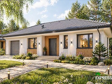 Nowoczesny dom parterowy 118 m² z prywatnym ogrodem dom Libidza, Fryderyka Chopina