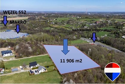 Działka inwestycyjna 11 906 m² przy ul. Francuskiej, Bielsko działka Bielsko-Biała, Kotlarska