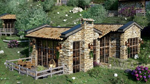 Urokliwy kamienny dom z basenem i ogrodem w spokojnej okolicy dom Dörttepe, Dörttepe, Milas, Muğla