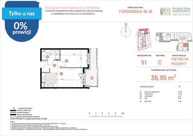 Nowoczesne 2-pokojowe mieszkanie 37 m² w Bydgoszczy mieszkanie Bydgoszcz, Fordońska