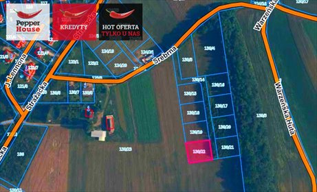 działka na sprzedaż 1078m2 działka Rębiska, Srebrna