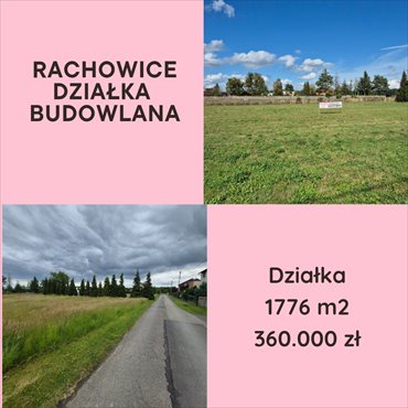 działka na sprzedaż 1776m2 działka Rachowice, Piękna