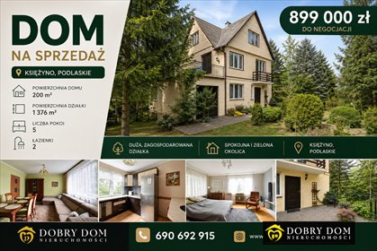 Na sprzedaż przestronny dom 200 m² z dwoma wejściami i dużą działką dom Księżyno