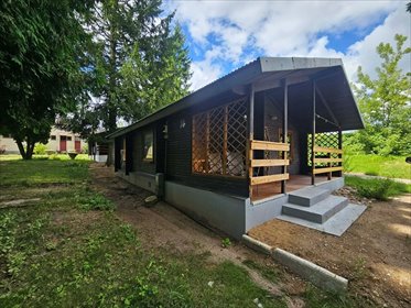 Polecam drewniany domek 52 m² w Augustowie z udziałem w gruncie dom Augustów, Lipowiec, Kolejowa