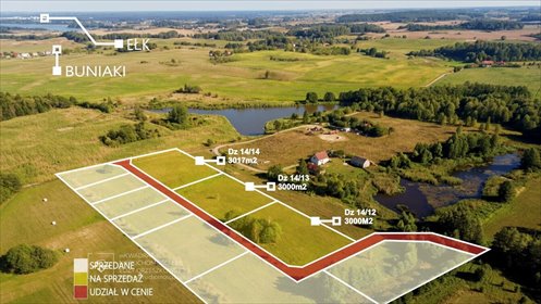 Działki 3000 m² w Rękusach - spokój i rekreacja polecam działka Ełk, Rękusy