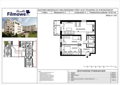 mieszkanie na sprzedaż 62m2 mieszkanie Bydgoszcz, Bartodzieje Małe, Filmowa