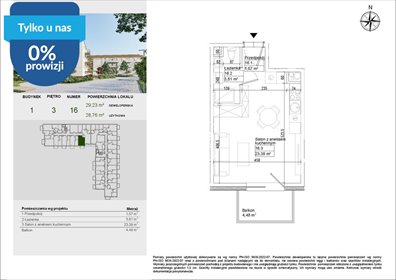 Przestronne 28,76 m² mieszkanie z balkonem w Osielsku mieszkanie Osielsko, Aleja Adama Mickiewicza