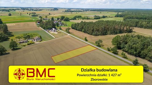działka na sprzedaż 1427m2 działka Zborowskie, Dolna