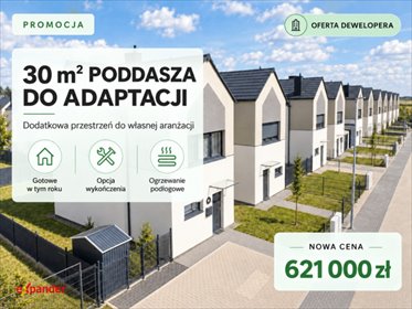 Do sprzedania dom 78,45 m² z poddaszem 30 m² i ogrodem dom Rabowice, Barwna